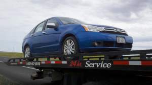 0994 - My broken down car on a flatbed, Ritzville, WA (6-27-11)